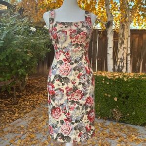 Rouje Floral Square Neck Midi Dress